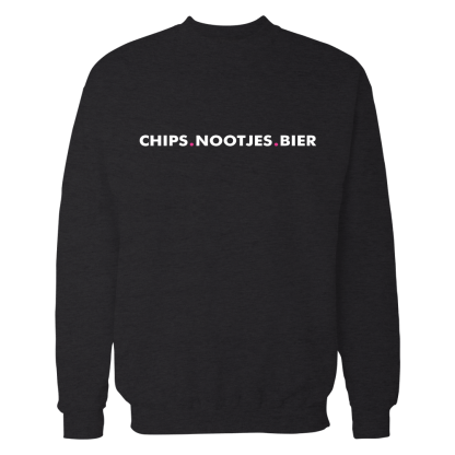 chips nootjes bier sweatshirt zwart