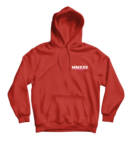 mmxxii hoodie subtle red