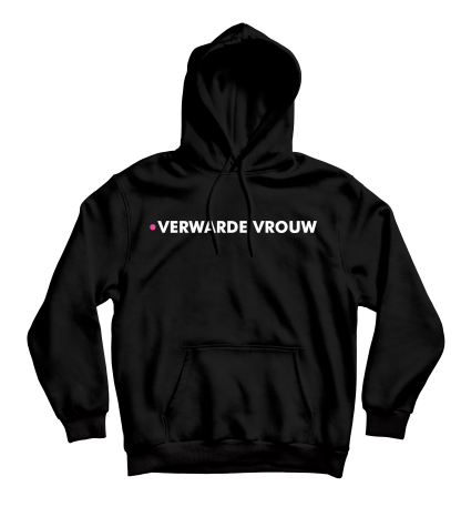 verwarde vrouw zwart hoodie