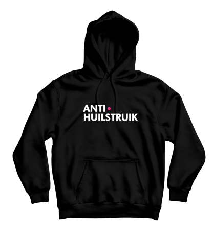 anti huilstruik hoodie zwart