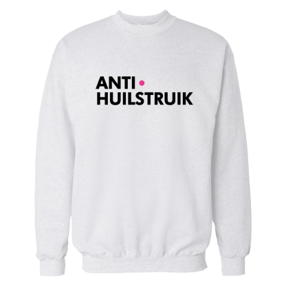 anti huilstruik sweatshirt wit