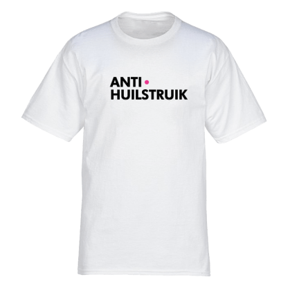 anti huilstruik tshirt wit