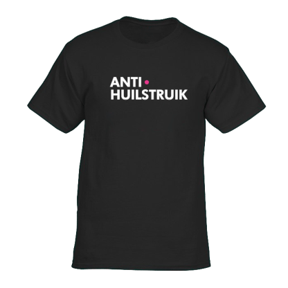 anti huilstruik tshirt zwart