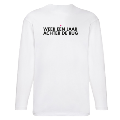 weer een jaar achter de rug long sleeve wit