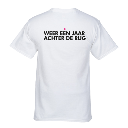 weer een jaar achter de rug tshirt wit