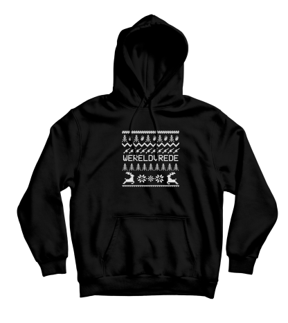 wereldvrede hoodie zwart