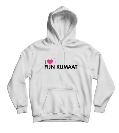 i love fijn klimaat hoodie white