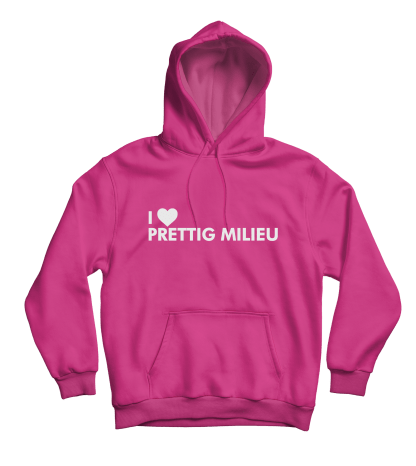 i love prettig milieu hoodie magenta